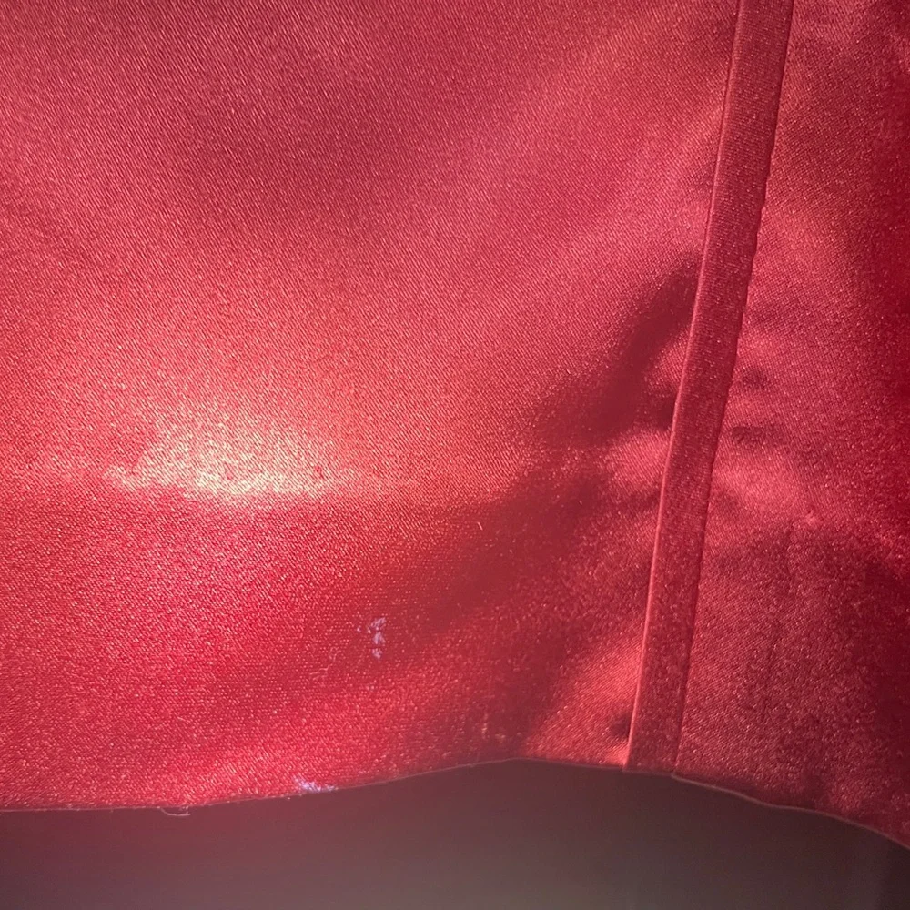 Betsey Johnson 95% Silk Ruched Mini Vintage Dress in Red - Picture 7 of 16